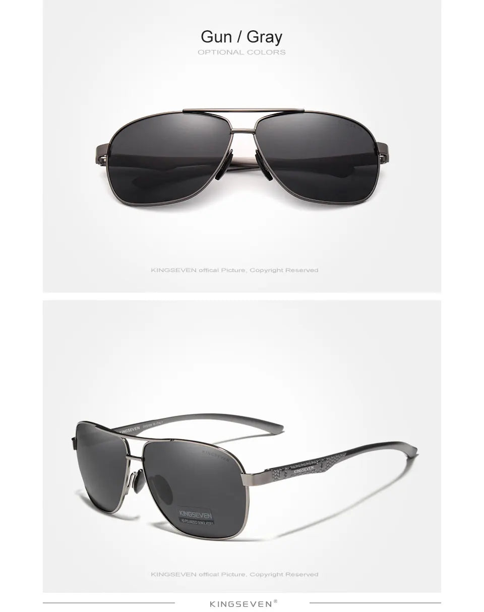 KINGSEVEN New Aluminum Men Fashion Sun Glasses Travel Driving Male Eyewear Oculos  band sunglasses N7188