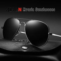 Myopia sunglasses diopter Polarized oversize prescription aviation sun glasses for nearsighted men women SPH CYL myopic shades