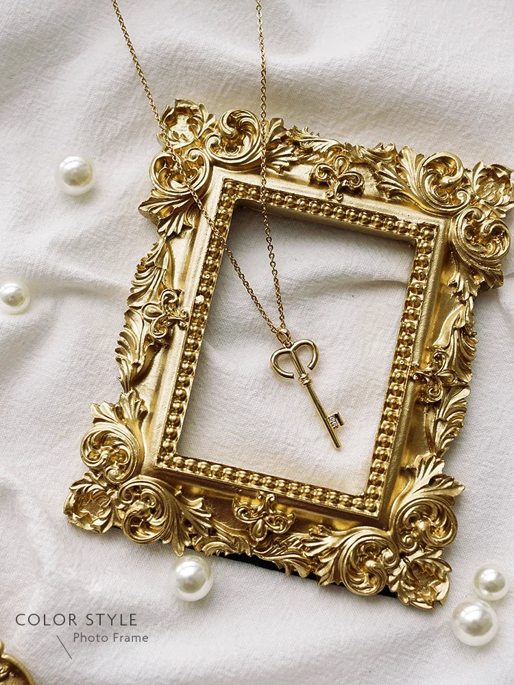 INS Gold Silver Retro Photo Frame For Nail Art Jewelry Decoration Photography Prop Background Foto Wall Photographic Accessories