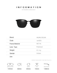 Men's Sunglasses New Arrival Square Polarized Sunglasses Metal Driver Night Vision Goggles Sunglasses