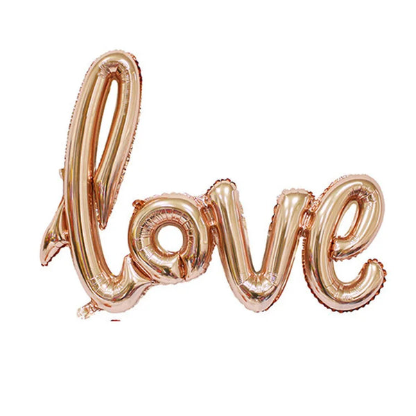 108cm LOVE Letter Foil Balloon Wedding Valentines Anniversary  Birthday Party Decoration Champagne Cup Photo Booth Props