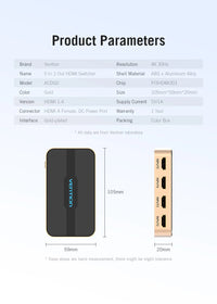 Vention HDMI Splitter 5 in 1 out - 4K/30Hz HDMI 5x1 3x1 Adapter