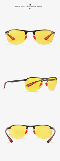 KDEAM Rimless Oval Men's Sunglasses Polarized TR90 Material Frame TAC Polarization Lense Soft Rubber Foot Cover
