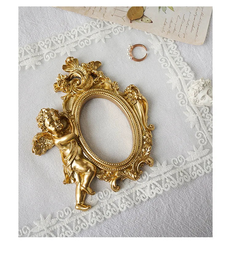 INS Gold Silver Retro Photo Frame For Nail Art Jewelry Decoration Photography Prop Background Foto Wall Photographic Accessories
