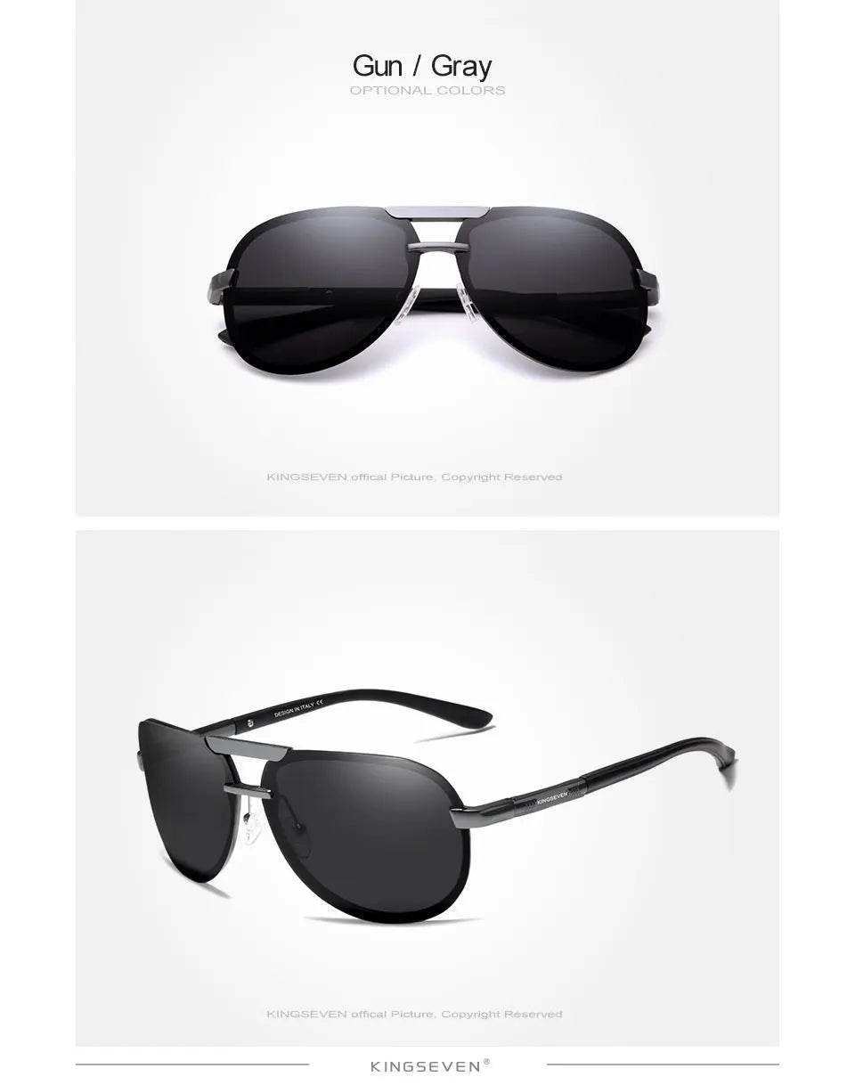 KINGSEVEN 2024 BRAND DESIGN New Polarized Rimless Sunglasses Men Women Driving Pilot Frame Sun Glasses Male Goggle UV400