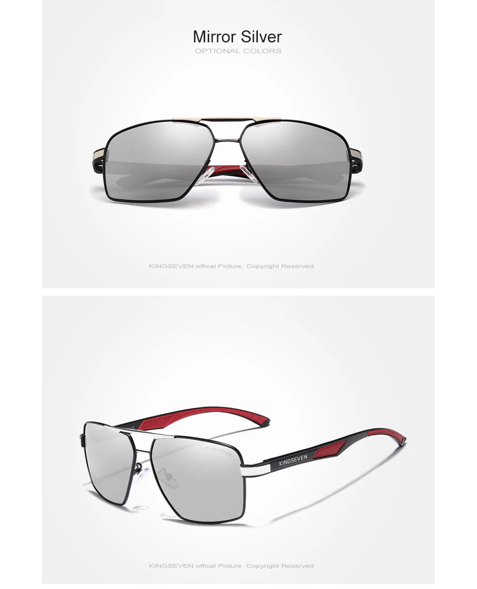 KINGSEVEN Aluminum Men's Sunglasses Polarized Lens Brand Design Temples Sun glasses Coating Mirror Glasses Oculos de sol 7719