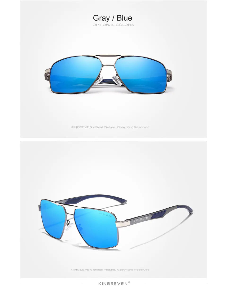 KINGSEVEN Aluminum Men's Sunglasses Polarized Lens Brand Design Temples Sun glasses Coating Mirror Glasses Oculos de sol 7719
