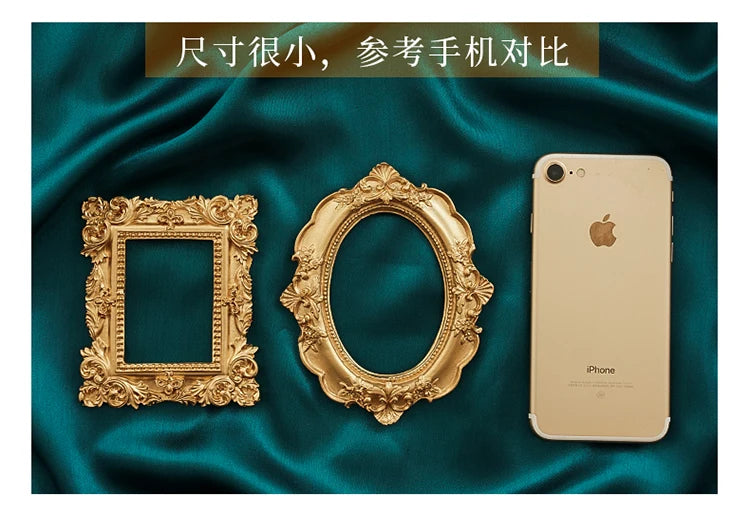 INS Gold Silver Retro Photo Frame For Nail Art Jewelry Decoration Photography Prop Background Foto Wall Photographic Accessories