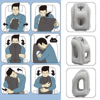 PVC Inflatable Travel Sleeping Pillow Portable Cushion Neck Pillow Resting Pillow On Airplane Car Bus Pillow Head Support Pillow