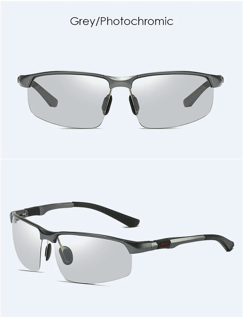 Men's aluminum magnesium sunglasses  driving color changing polarizer 3121