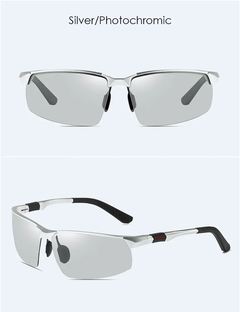 Men's aluminum magnesium sunglasses  driving color changing polarizer 3121