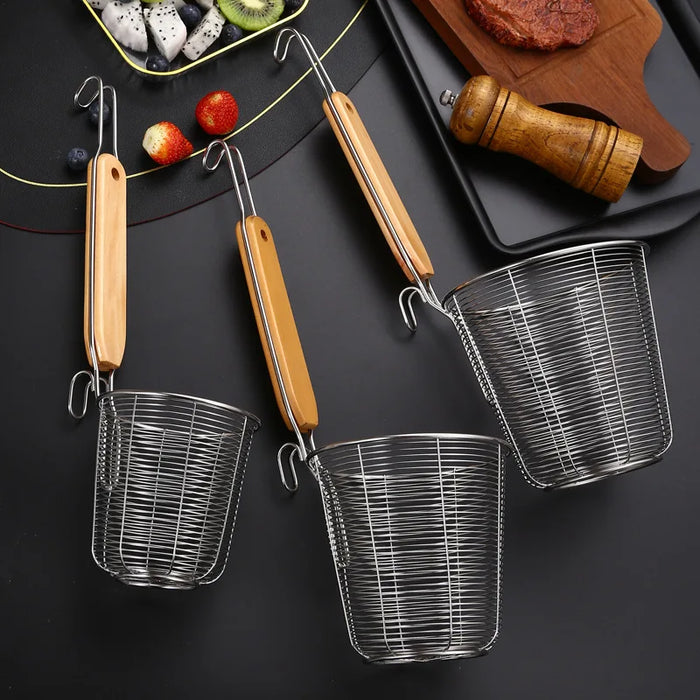 Wall Mounted Stainless Steel Colander Food Filter Noodle Drainer Cooking Skimmer Kitchen Useful Things