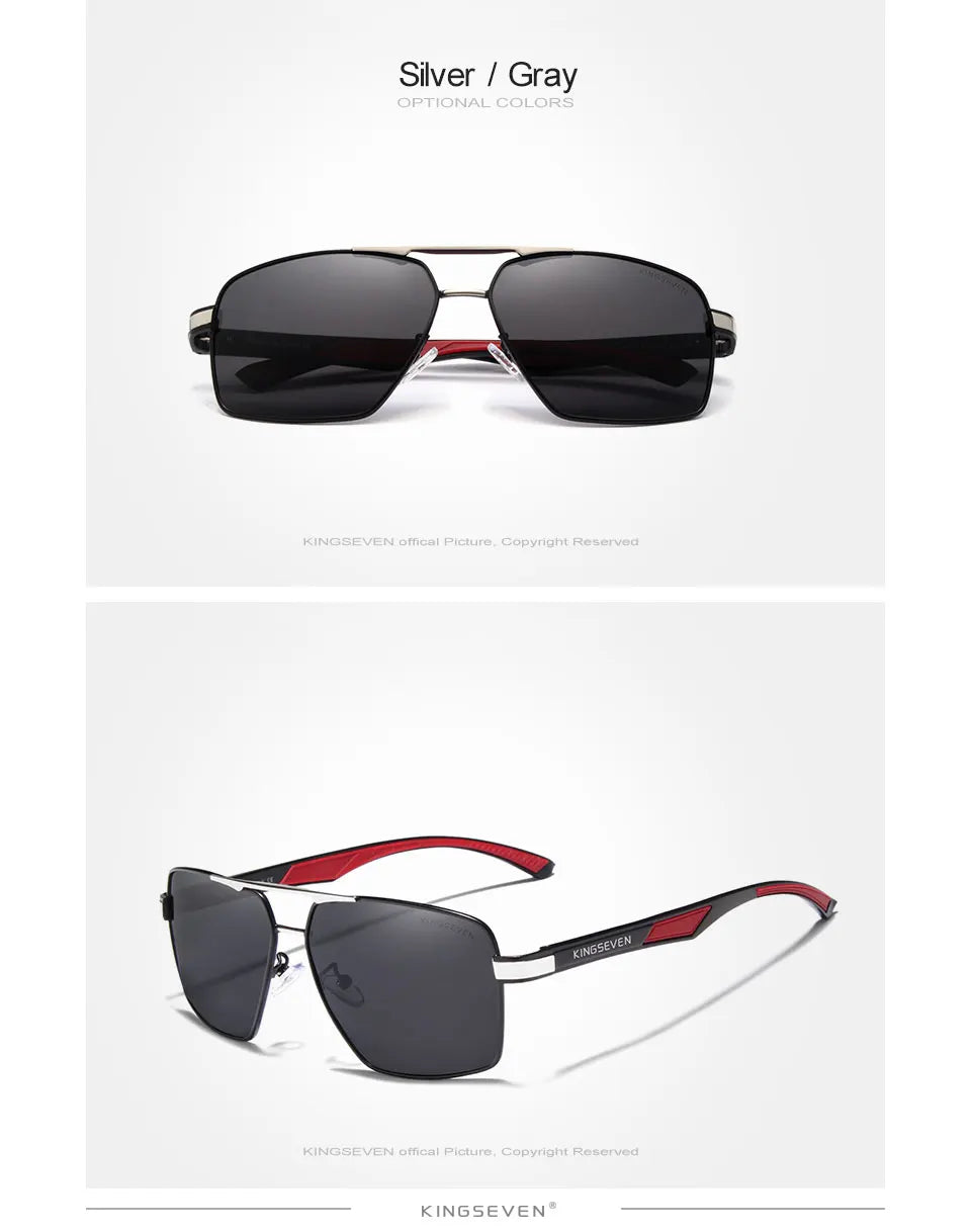KINGSEVEN Aluminum Men's Sunglasses Polarized Lens Brand Design Temples Sun glasses Coating Mirror Glasses Oculos de sol 7719