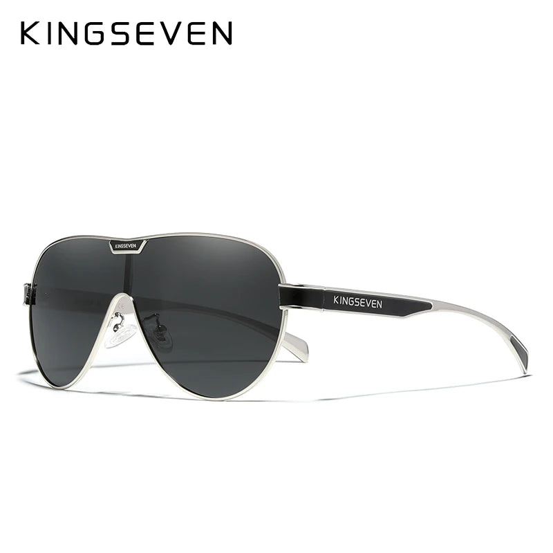 KINGSEVEN New Oversized Sunglasses Men And Women Polarized Mirror Lens Goggles UV Protection Men's Glasses Stainless Steel N7762