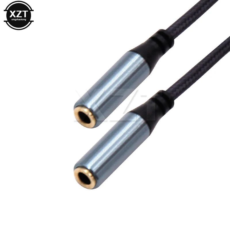 Y Splitter Cable Adapter Male to Dual Female  - 3.5mm 1 To 2 Audio Aux