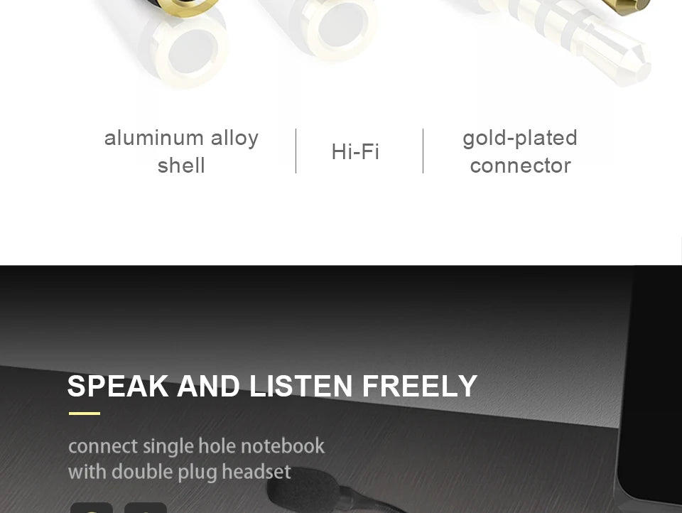 QGEEM 3.5mm Audio Splitter Cable for Computer Jack 3.5mm 1 Male to 2 Female Mic Y Splitter AUX Cable Headset Splitter Adapter