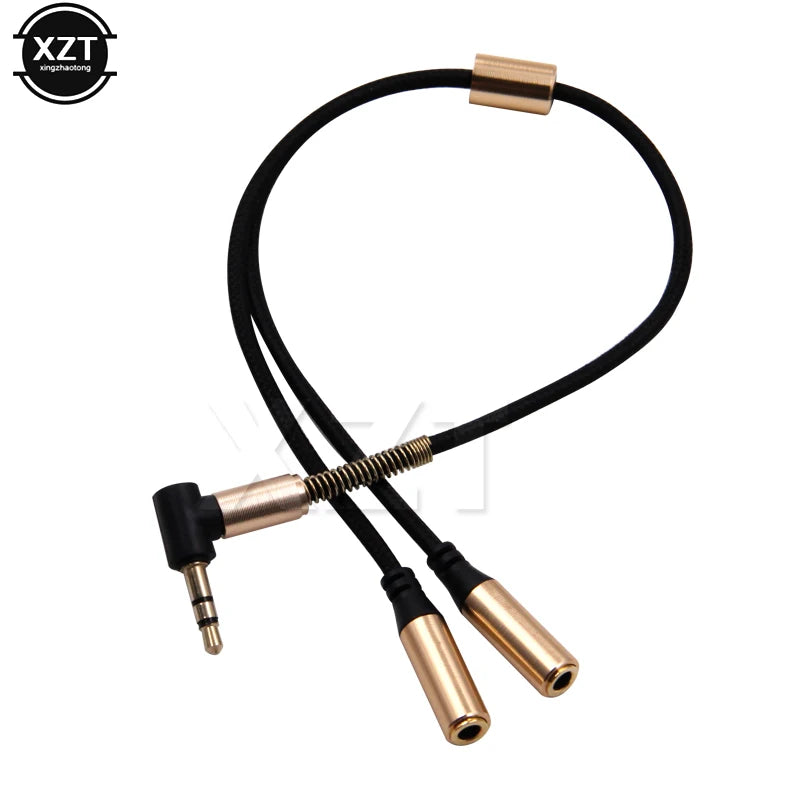 Y Splitter Cable Adapter Male to Dual Female  - 3.5mm 1 To 2 Audio Aux