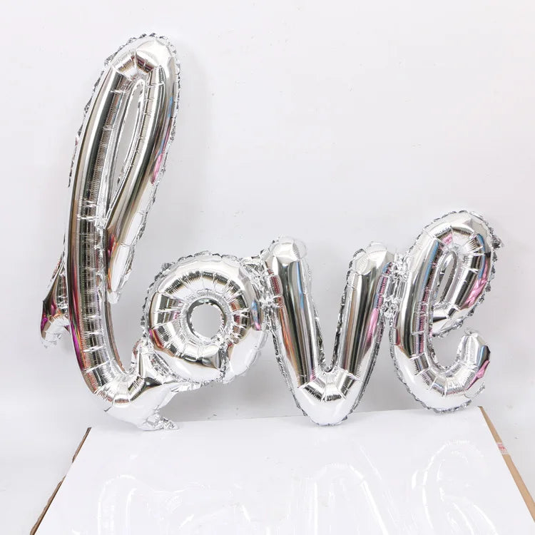 108cm LOVE Letter Foil Balloon Wedding Valentines Anniversary  Birthday Party Decoration Champagne Cup Photo Booth Props