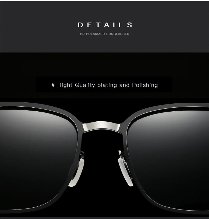 Men's Sunglasses New Arrival Square Polarized Sunglasses Metal Driver Night Vision Goggles Sunglasses