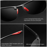 KDEAM Rimless Oval Men's Sunglasses Polarized TR90 Material Frame TAC Polarization Lense Soft Rubber Foot Cover