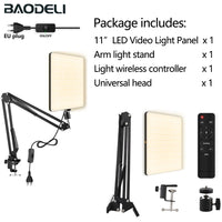 LED Fill Lamp Video Light Panel Bi-color 2700k-5700k Photography Lighting Live Stream Photo Studio Light With Stand EU Plug