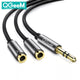 QGEEM 3.5mm Audio Splitter Cable for Computer Jack 3.5mm 1 Male to 2 Female Mic Y Splitter AUX Cable Headset Splitter Adapter