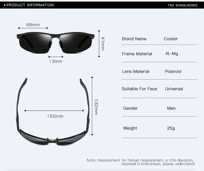 Men's aluminum magnesium sunglasses  driving color changing polarizer 3121