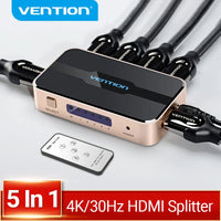 Vention HDMI Splitter 5 in 1 out - 4K/30Hz HDMI 5x1 3x1 Adapter