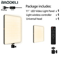 LED Fill Lamp Video Light Panel Bi-color 2700k-5700k Photography Lighting Live Stream Photo Studio Light With Stand EU Plug