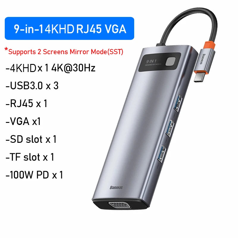 Baseus USB C HUB - USB 3 Type C Multi HUB