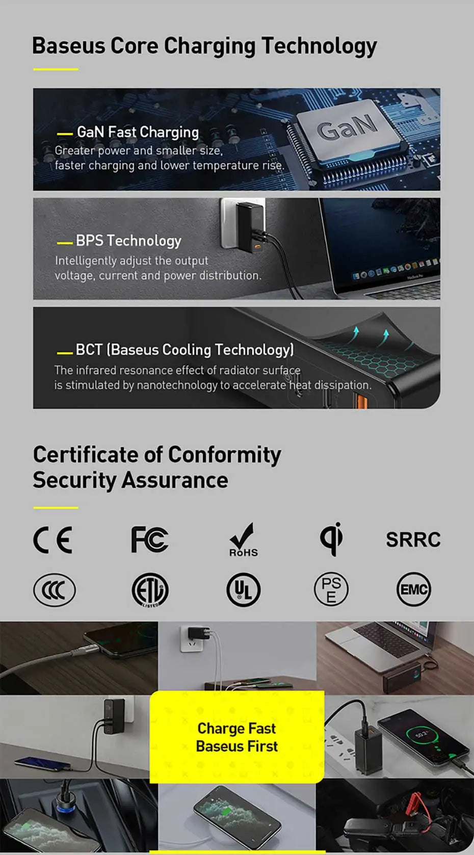 Baseus 3 in 1 USB Cable - Fast Charging USB Type C