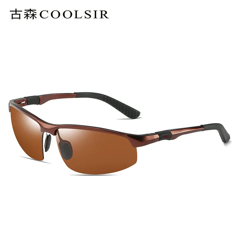 Men's aluminum magnesium sunglasses  driving color changing polarizer 3121