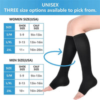 1 Pairs S-XXL Compression Socks Medical Prevent Varicose Veins Toeless Support Hose for Women Men