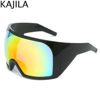 Oversized Punk Shield Sunglasses Women Men Big Frame 2025 Luxury Brand Steampunk Mask Sun Glasses For Ladies Sports Goggle UV400