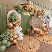 White Sand Balloons Garland Sage Green Gold Balloon Arch Kit Birthday Party Baby Shower Wedding Bride Shower Decoration Globos