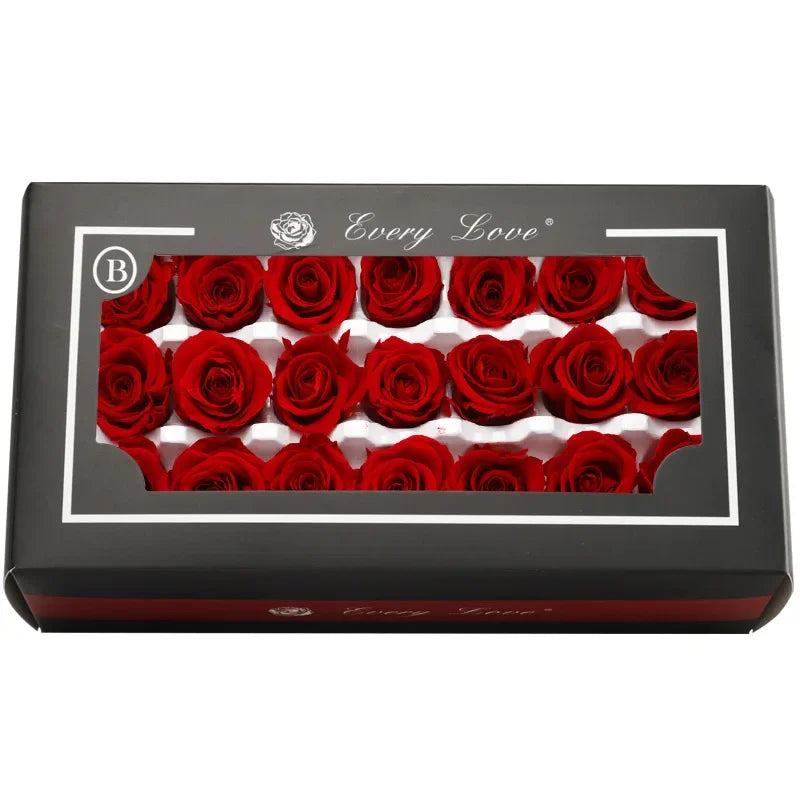 Grade B 21PCS 2-3cm Mini Preserved Roses Heads Eternal Rose Gift Wedding Party DIY Material Preserved Roses Home Dried Flowers