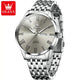 OLEVS Business Minimalist Stainless Steel Watch Man Luxury Luminous Hands Roman Scale Calendar Waterproof Quartz Watches for Men