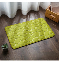 Memory Foam Embossed Velvet Carpet Bathroom Living Room Non-Slip Mat Cobblestone Floor Mat