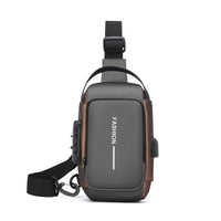Men Anti Theft Chest Bag Shoulder Bags USB Charging Crossbody Package School Short Trip Messengers Bags Men's Oxford Sling Pack