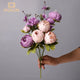 WQNJIN 13 Heads Peony Silk Artificial Flowers Vintage Bouquet Peonies Flowers for Home Table Centerpieces Wedding Decoration