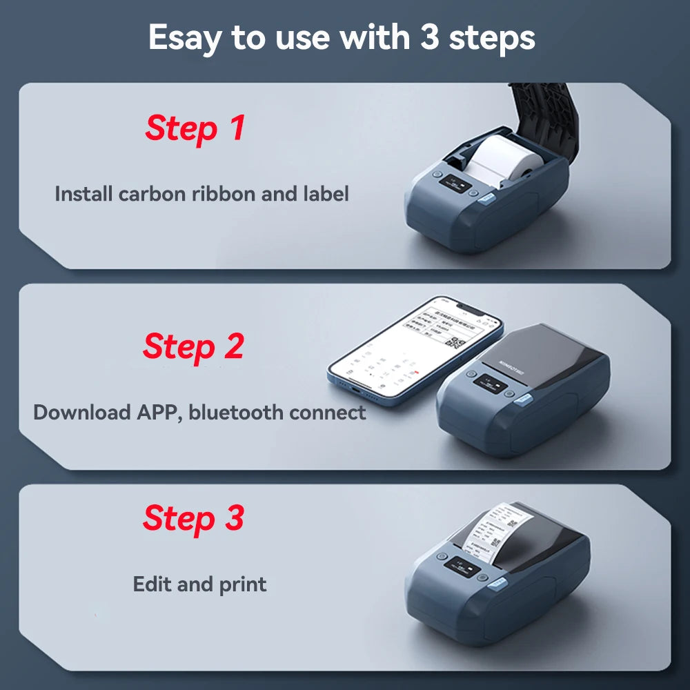 Niimbot M2 Thermal Transfer Label Printer 300 DPI High Definition Wireless 20-50 mm Print Width Label Maker Support Phone/PC