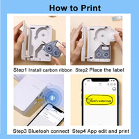 Niimbot B18 Thermal Transfer Label Printer Self-Adhesive Price Tag Wireless Mini Garden Label Maker Cable Labeller with Ribbon