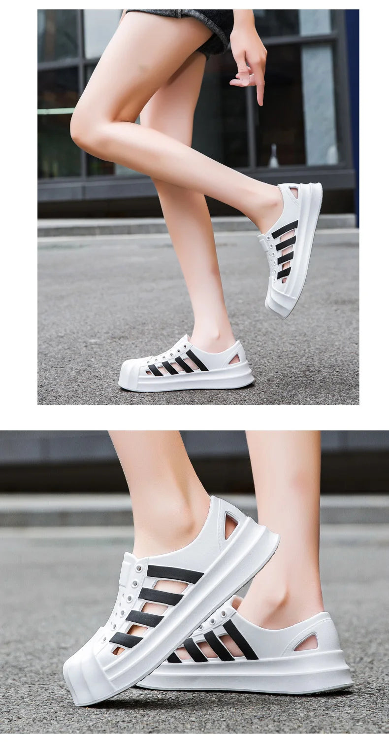 Men sandals outdoors Hole sandals for men Breathable Thick Bottom Unisex Soft EVA Non-slip Women sandals summer 2024 Beach Shoes