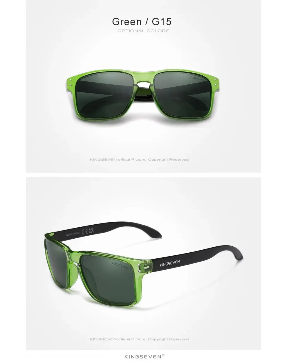 KINGSEVEN Rectangle Retro Polarized Sunglasses Women Men Cycling UV400 Glasses Anti-glare Outdoor Sports Causal Fishing Eyewear