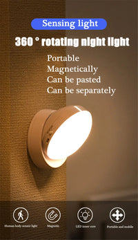 LED Night Light USB Charging Intelligent Human Induction For Bedside Cabinet Home Wardrobe Lighting Motion Sensor Light led Lamp