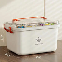 Large Capacity Medicine Box Portable Home First Aid Medical Kit Family Emergency Medicine Box with Multi-layer Drug Storage Case