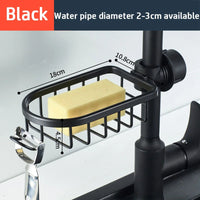 Kitchen Sink Drain Rack Sponge Storage Basket Faucet Holder Space Aluminum Soap Drainer Shelf Organizer Bathroom Accessories