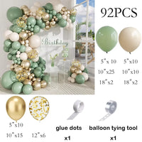 White Sand Balloons Garland Sage Green Gold Balloon Arch Kit Birthday Party Baby Shower Wedding Bride Shower Decoration Globos