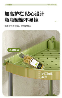Kitchen Spice Rack Shelf Countertop Corner Multifunctional Seasoning Supplies Rack Saving Spice Rack Organizer with Hooks