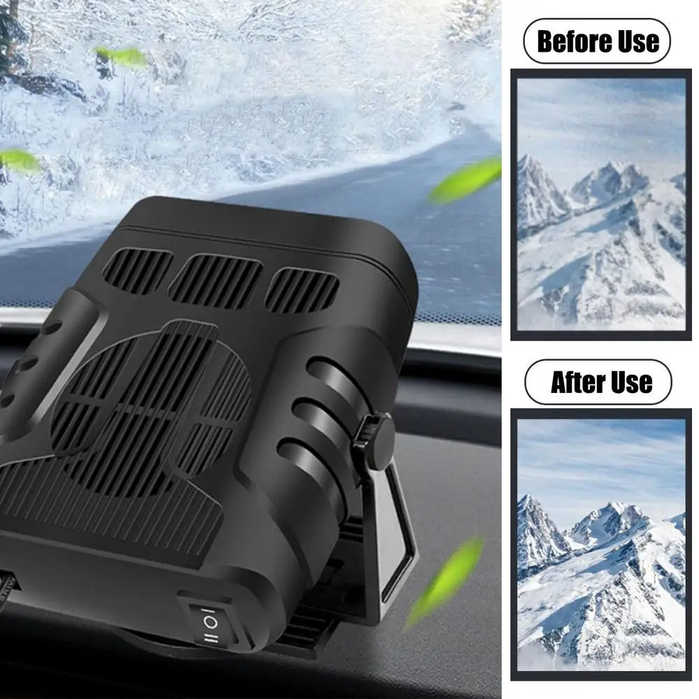 NEW 12V/24V Car Heater Portable Car Heater Fan 2IN1 Cooling Heating Auto Windshield Defroster Car Defogger Anti-Fog Heater Dryer